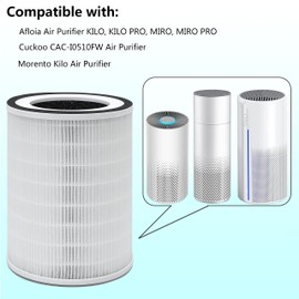 Lhari True HEPA Filter, Compatible with Afloia KILO/KILO PRO/MIRO/MIRO PRO Air Purifier, Morento KILO Air Purifier and Cuckoo CAC-I0510FW Air Purifier, 2-pack