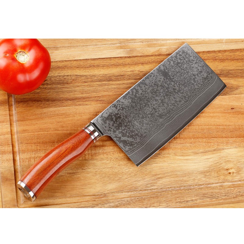 SUNLONG Meat Cleaver 7 inch Chinese Vegetable Cleaver -Japanese Hammered