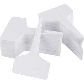 PVC Plant Labels, 200 Pcs, 6 x 10 inch, Waterproof, T-Type, White