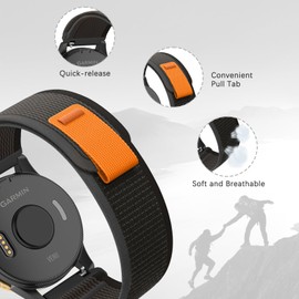 Wizvv Trail Loop Bracelet Compatible with Garmin Vivoactive 5/Forerunner 55, 20 mm Nylon Sport Soft Adjustable Replacement Bands Wristbands for Forerunner 165/Venu Sq/Venu Sq 2/2 Plus