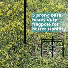 Garden Flag Stand Holder Pole with 5 Prong Base for Outside Double Flag, More  Yard Flag Stand Weather Proof, for Small Garden Flags 12 x 18