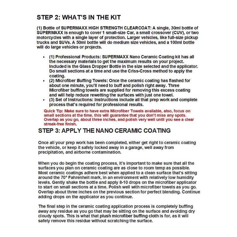 SUPERMAXX CERAMIC PRO GRADE CAR COATING "ADVANCED XTREME NANO 9H