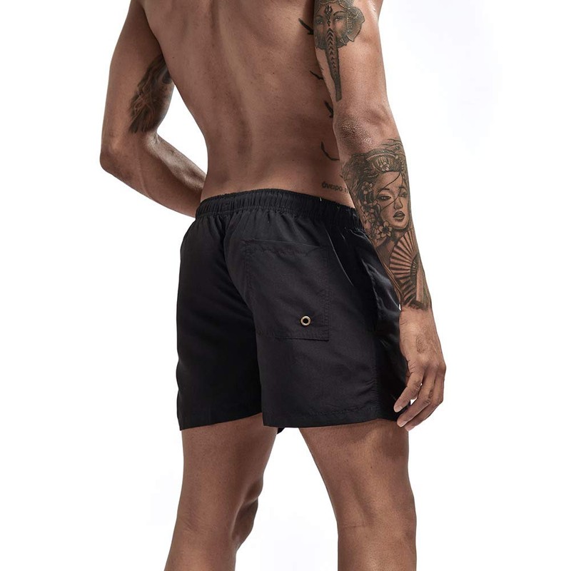JIHUILAI Black Men's Swim Trunks Quick Dry Swim Shorts with