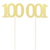 Gexolenu NO 100, 10 Pack Double-Sided Gold Glitter 100th Birthday