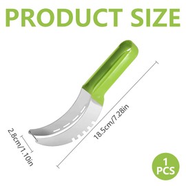 Vordpe 1 Piece Multifunctional Stainless Steel Fruit Cutter, Watermelon Cutter, Stainless Steel Watermelon Cutter, Fruit Cutter for Cantaloupe, Papaya, Dragon Fruit