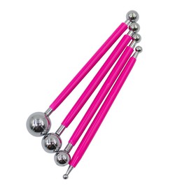 4Pcs Red Metal Ball Caulking Tool Set Tile Caulk Finishing Tools Floor Joint Repair Kit for DIY Enthusiasts, Clay Craft