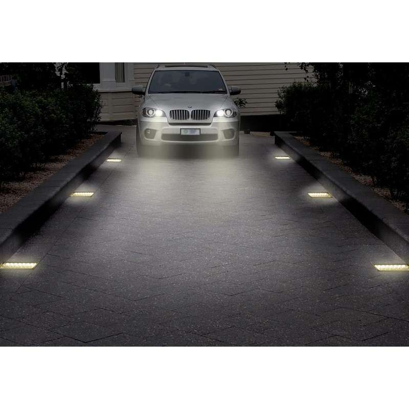 Solar Paver Lights 4x8, Driveway Lights, IP67 Waterproof, 3 Colors,