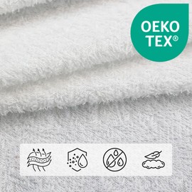 Dolce Vari Permium100% Waterproof Terry Towel Mattress Protector Topper Cover 40cm Depth Fitted Bed Sheets Waterproof & Breathable Mattress (White, Double)
