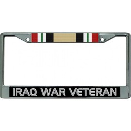 IRAQ WAR VETERAN CAMPAIGN SERVICE RIBBON  USA MADE LICENSE PLATE FRAME