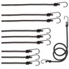 com-four® 10-Piece Set of Rubber Tensioners with Reflective Strips, Luggage