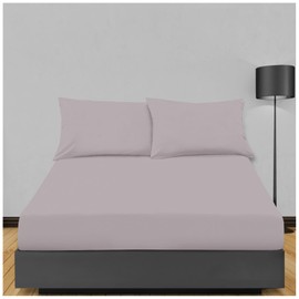 Easy Care Extra Deep Double Fitted Sheet | Non Iron & Plain Dyed Ultra Soft Breathable Lightweight Poly Cotton Bed Sheet | Grey