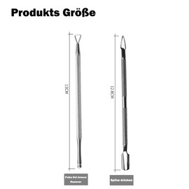 2 Stück Nagelhautschieber und Nagellackschaber,Maniküre Stahl Pusher,Edelstahl-Nagelentferner Dead Nail Pusher,Profi Nagelschieber,Peeling-NagellackentfernerNagelmaniküre-Werkzeuge