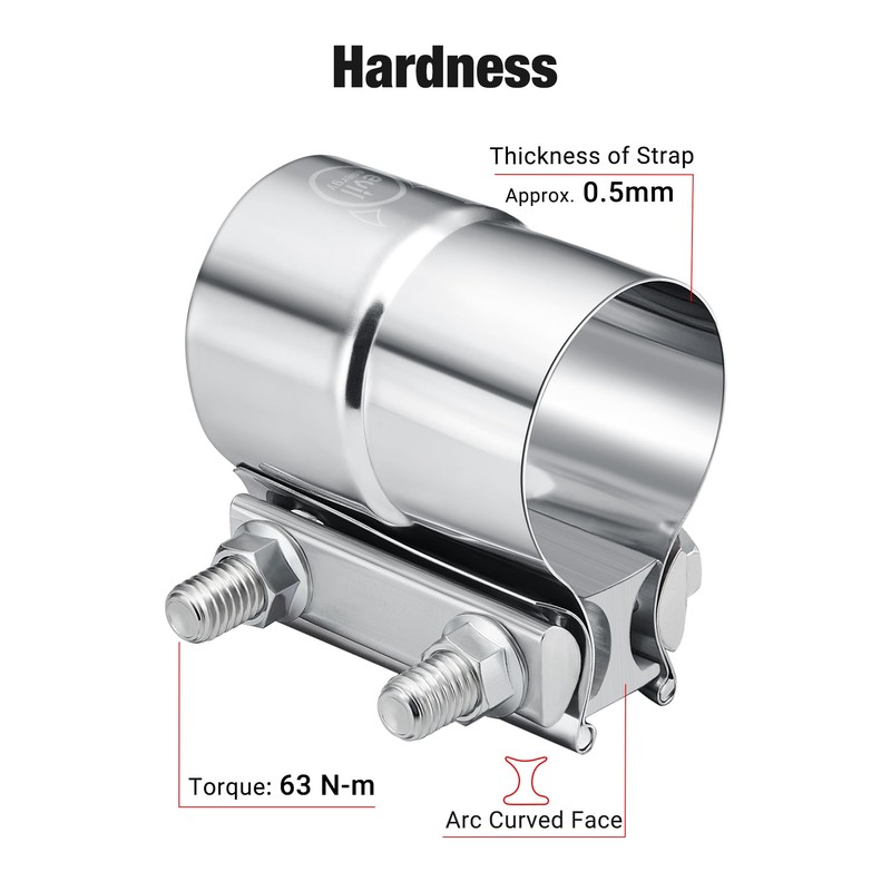 EVIL ENERGY Exhaust Clamp, Lap Joint Band Clamp Stainless Steel