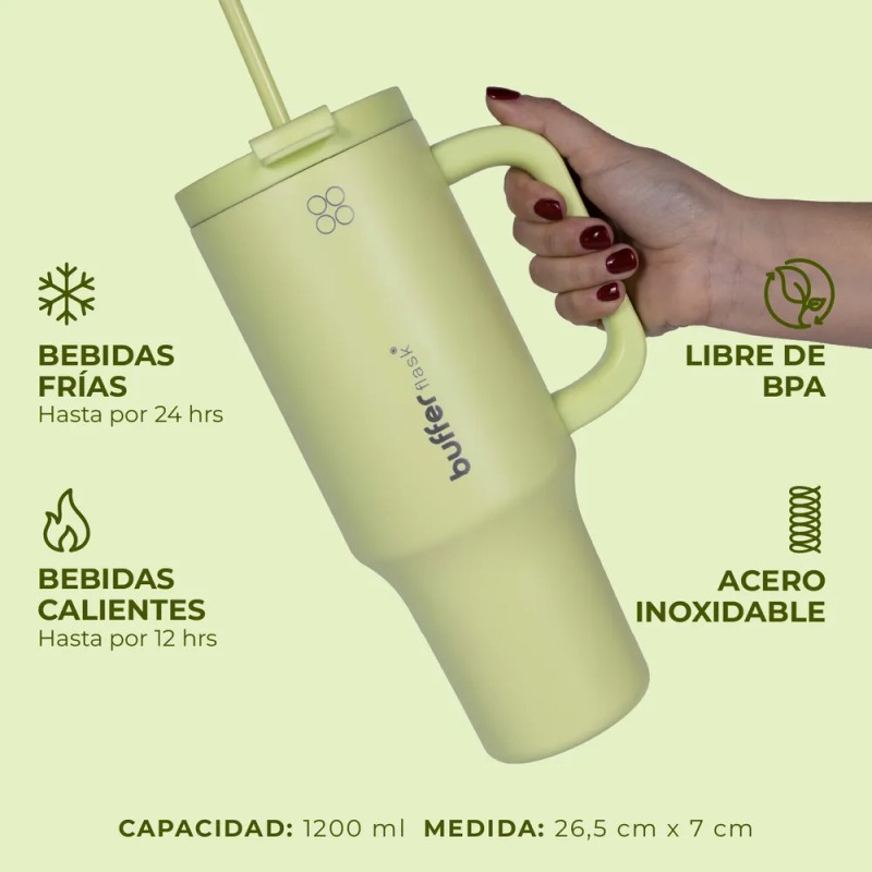 Vaso Termico Mug Con Asa Buffer Flask 1,2lt Acero Inoxidable