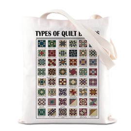 Quilting Blocks Tote Bag Quilting Knowledge Canvas Bag Quilt Retreat Gift Sewing Crafting Gift Sewing Life Gift For Quilter (QuiltBlocksTS-CA)
