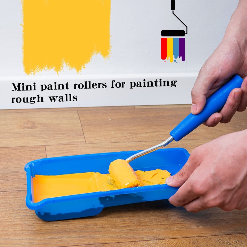 Mister Rui Paint Roller Kit, 9 Pack, 2 Inch Microfiber