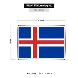 Pixly® Iceland Flag Fridge Magnet Large Jumbo Size Icelandic Keepsake Country Souvenir Novelty Refrigerator Magnets Gift