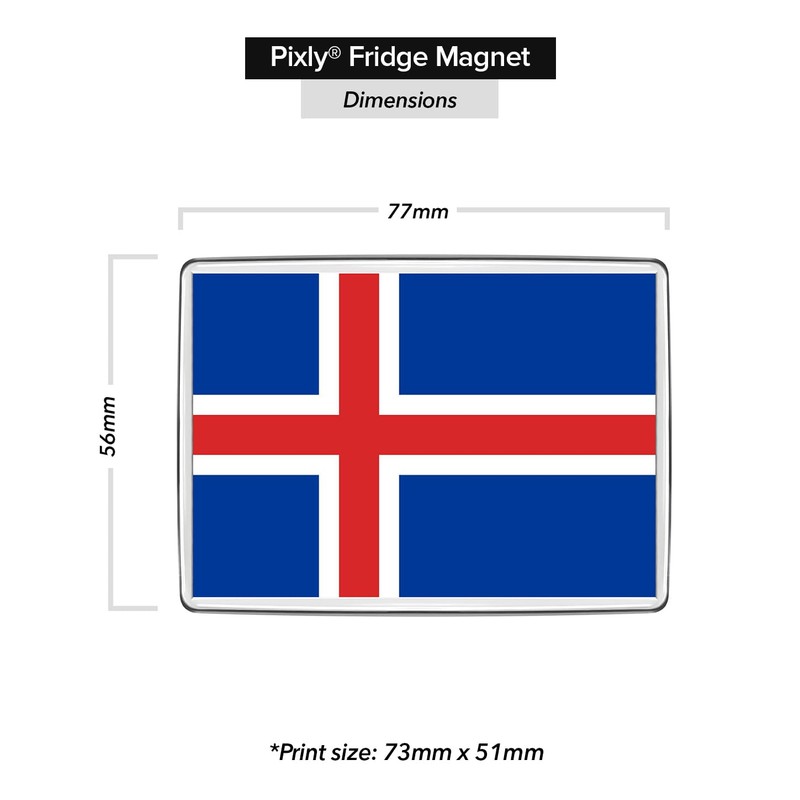 Pixly® Iceland Flag Fridge Magnet Large Jumbo Size Icelandic Keepsake