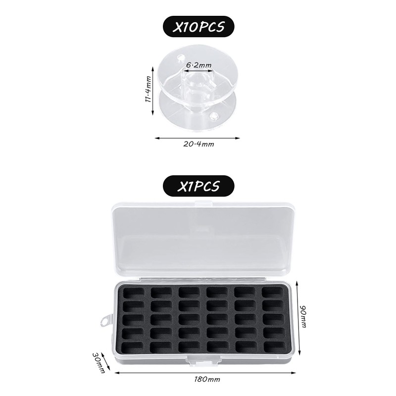 CQQNIU 1 Piece Bobbin Case And 10 Pieces Clear Bobbin,