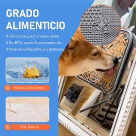 6 Piezas Licking Mat para Perro, Tapete para Lamer Perro Espesado Anti Ansiedad y Alimentación Lenta, con Cuchara, Cepillo, Raspador, para Perros y Gatos en Baño, Aseo y Adiestramiento