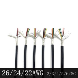 Pangyoo Electrical Wire 2/5/10M UL2464 Shielded Wire, 22AWG Channel Audio Line, 2 3 4 5 6 8 Cores Sheathed Wire, Copper Signal Control Cable (Size : 2meter, Color : 8Cores)