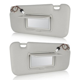 2Pcs Driver & Passenger Side Sun Visor with Light Fit for Nissan Murano 2009 2010 2011 2012 2013 2014, Replaces for 96401-1AA1B 96400-1AA1B Gray