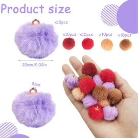 QIUMING Plush Pom Pom Charm Fluffy Pompom Balls DIY Faux Fur Pompoms Pompoms for Crafts Small Pompoms for Crafts for Party Decoration, Garlands, Tassels, Hair Accessories, Clothing (50)