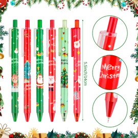 Lemicin Ballpoint Pen Christmas Pens – Pack of 24 Christmas Bauble Pens Christmas Gifts Small Items Party Bag Christmas Give Away Adults
