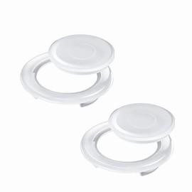 KOMUNJ 2 Sets Patio Table Umbrella Hole Ring and Cap Set, Plastic Umbrella Hole Plug Cover Standard Size Table Centre Ring for Umbrella Hole Insert Outdoor Garden Parasol Accessory, White