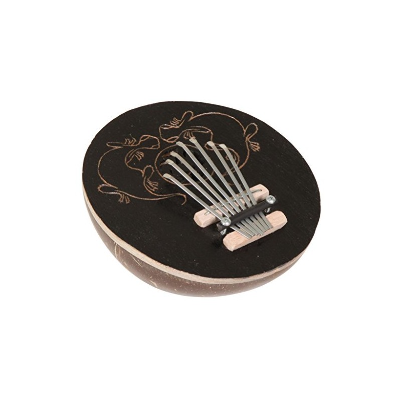X8 Drums X8-CT-KLB-DK Coconut Kalimba Thumb Piano, Gecko Carving