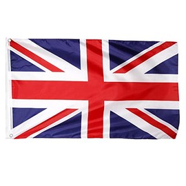 2PC Large Union Jack Polyester Flags 90cm x 150cm Tape Housing & Brass Eyelets Coronation British Celebration