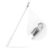 12.2" White Fiberglass Blind Rod with Metal Hooks, Window Roller