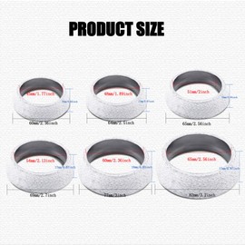 Lyxheth ID 48mm Car Exhaust Manifold Gasket, Exhaust Flange Gasket, Exhaust Between Exhaust Manifold and Exhaust Pipe Donut Gaskets, Universal Flange Donut Gaskets for Most Cars (48mm)