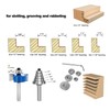SICWOOD 5PCS Rabbeting Router Bit Set 1/4 Inch Shank, 1-1/4"