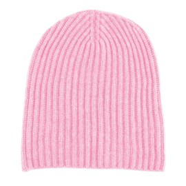 Shorts of Hawick Women's Ribbed 100% Cashmere Beanie Hat - Pink - Made in Scotland by Love Cashmere