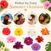 10 Pcs Hawaiian Flower Hair Clips for Women, Artificial Hibiscus