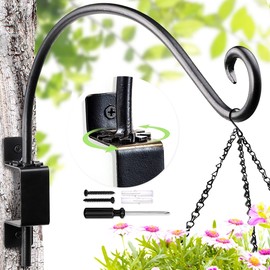 Lifyzoon Swivel Bird Feeder Hanger Hook: 16-Inch Swivel Hanging Plant Bracket, 25lb Weight Capacity - Outdoor Wall Mount Hanging Hooks for Bird Feeder, Birdhouse, Wind Chimes, Heavy Plants