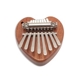 8 Key Mini Kalimba Thumb Piano Solid Wood Finger Piano Portable Marimba with Lanyard, Mini Musical Instruments for Valentine's Gift Students Adult Beginners