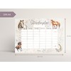 Horse timetable magnetic wipe clean for fridge and whiteboard, boho