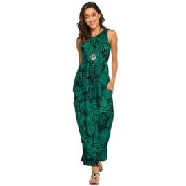 Hount Maxi Dress for Women Beach Vacation Bohemian 2025 Floral Dress 12 L