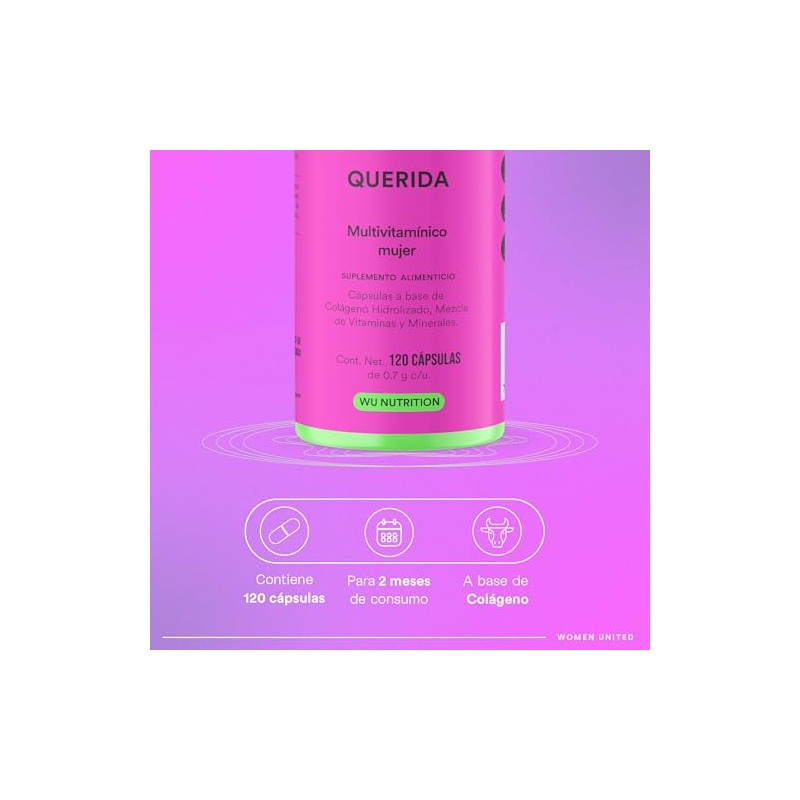 Nutrition Querida Multivitamínico Mujer Complejo Colágeno Biotina Ácido Fólico Magnesio