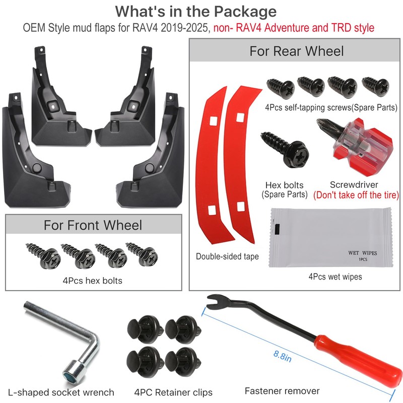 Birbenben Mud Flaps Fit for Toyota RAV4 RAV 4 Hybrid