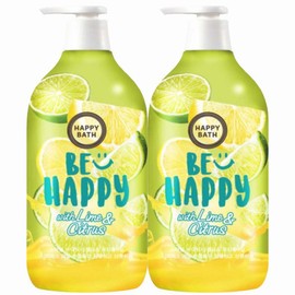 Happy Bath Smile Body Wash Wellness Yuja & Lime 900ml 2 bottles, 900g / 해피바스 스마일바디워시 웰니스 유자앤라임900ml 2개, 900g