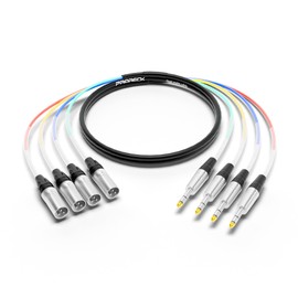 PRORECK 10ft Snake Cable, 4-Channel Shielded Audio Cable 1/4'' TRS to XLR Male, with Color-Marked Connectors for Professional Stage, Studio, and Live (PR-TRS/XLR-4 * 10M)