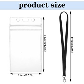 2 Pack Clear ID Badge Holder with Lanyard, Lanyards for Cruise Ship Cards, Waterproof Lanyards with Id Holders for Office, School, Teachers, Business, Conferences