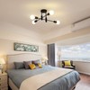 Ganeed Black Sputnik Chandelier, Industrial Semi Flush Mount Ceiling Light,