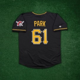 Majestic Chan Ho Park Pittsburgh Pirates Men's Alternate Black Jersey w/ Team Patch - M