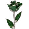 Living Gold Real Rose Dipped in Platinum (Dark Green)