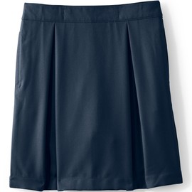 Lands' End School Uniform Girls Solid Pleated Skort Top of Knee 6 Classic Navy