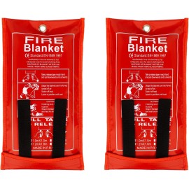 FLASLD Fire Blanket for Home, Fiberglass 3 ft x 3 - 2 Pack, White
